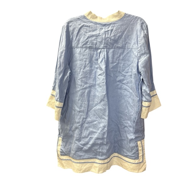 BuddyLove Harper Baby Blue Linen Mini Dress Resort Vacation Style Large - Picture 6 of 6